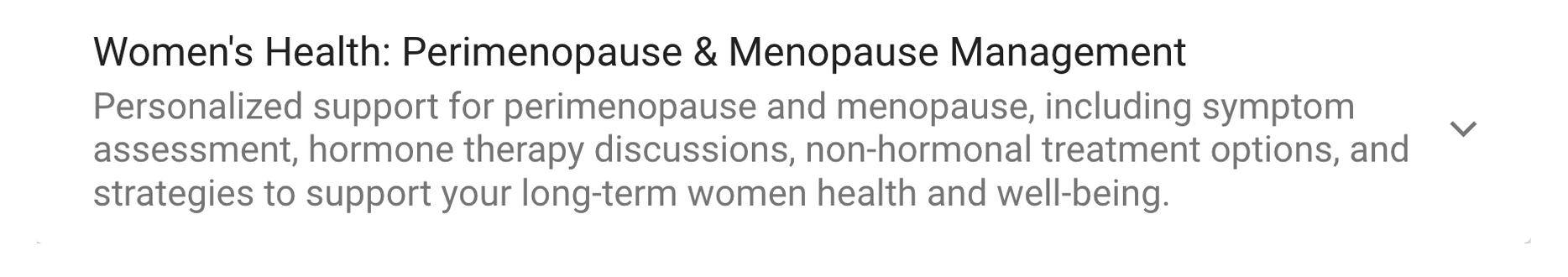 The Menopause care booking option in the EMERGE portal.
