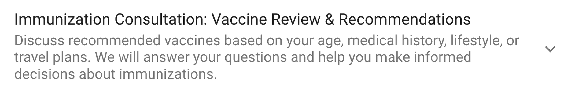 The Vaccination consultation booking option in the EMERGE portal.